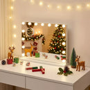 ELECWISH 23" X 17" LIGHTED VANITY MIRROR WITH STAND - 3-COLOR ADJUSTABLE - WHITE - Like New