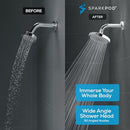 SPARKPOD SHOWER HEAD HIGH PRESSURE RAIN PREMIUM 6 INCH ROUND - CHROME - Like New