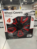 SWISS DRIVE WHEEL COVERS 16" 4PCS - RED/BLACK - Like New