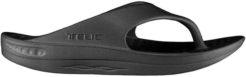 TELIC WOMEN'S ENERGY FLIP FLOP-PILLOW-SOFT - MEN 11 WOMEN 12 - MIDNIGHT BLACK - Brand New