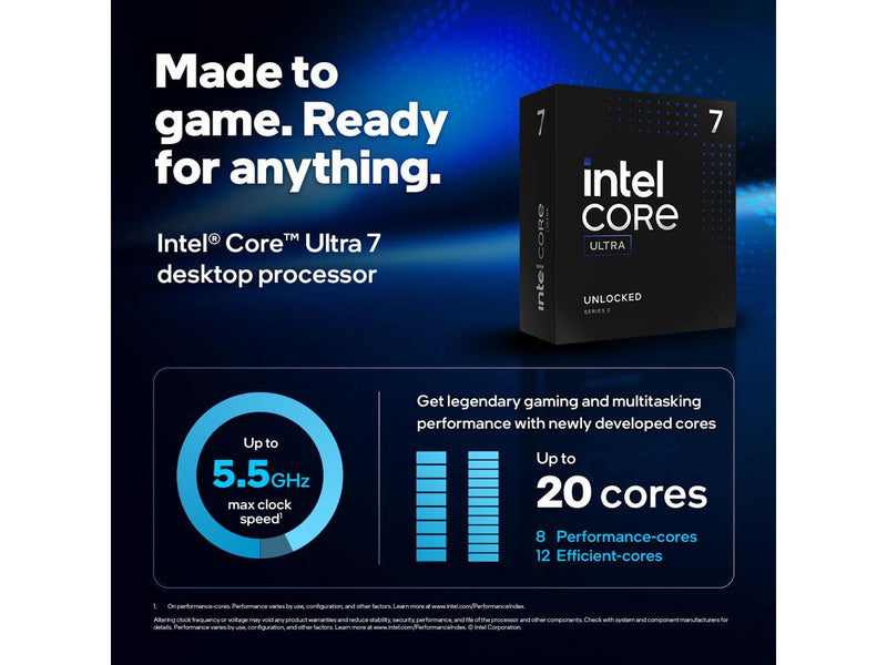 Intel Core Ultra 7 265K - Core Ultra 7 (Series 2) Arrow Lake 20-Core (8P+12E),