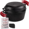 CUISINEL CAST IRON DUTCH OVEN 7-QUART PRE-SEASONED 2-IN-1 - Scratch & Dent