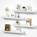 LOVE-KANKEI WHITE LONG FLOATING SHELVES FOR WALL 24 INCH SET OF 4 - WHITE - Like New
