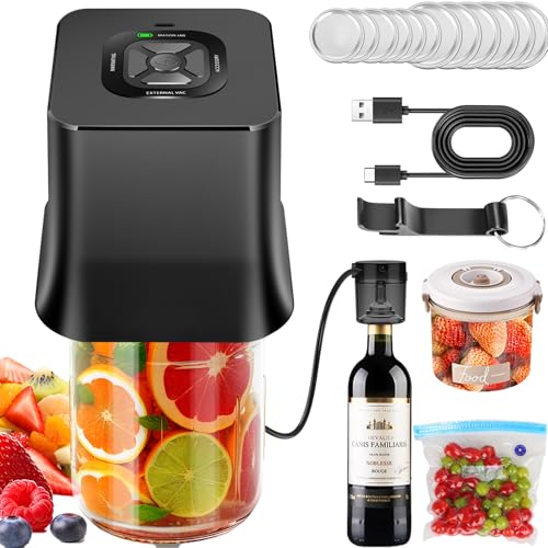 VICOUYI 4-IN-1 ELECTRIC MASON JAR VACUUM SEALER WITH EXTERNAL ASSEMBLY - BLACK Like New