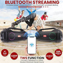 PyleUsa Wireless Portable Bluetooth Boombox Speaker 40W PSBWP4 - BLACK Like New