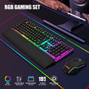 RedThunder K10 Wired Keyboard Mouse Wrist Rest Combo RGB 3 in 1 PC Gamer - Black - Like New