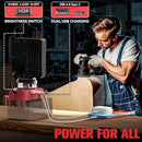 MTIOLHIG CORDLESS WORK LIGHT COMPATIBLE WITH MILWAUKEE 18V BATTERY - BLACK/RED - Like New