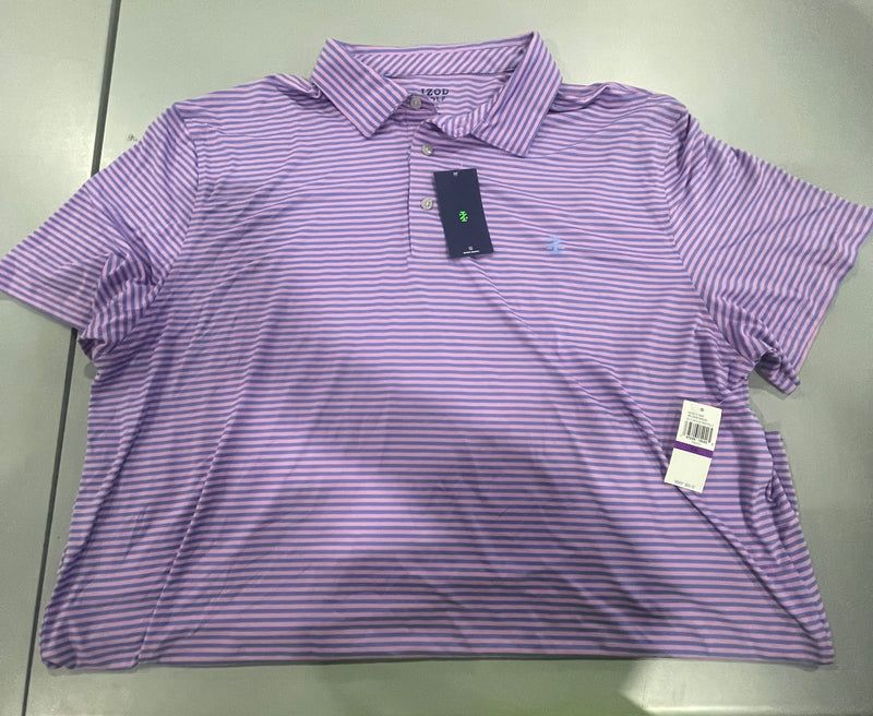 IZOD SS CLUBHOUSE BAR POLO - SIZE: MEN XXL - ORCHID - Brand New