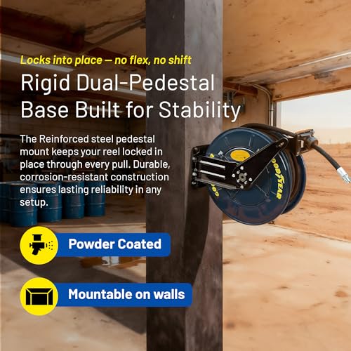 GOODYEAR M820154 SPRING DRIVEN HOSE REEL - BLUE - Like New