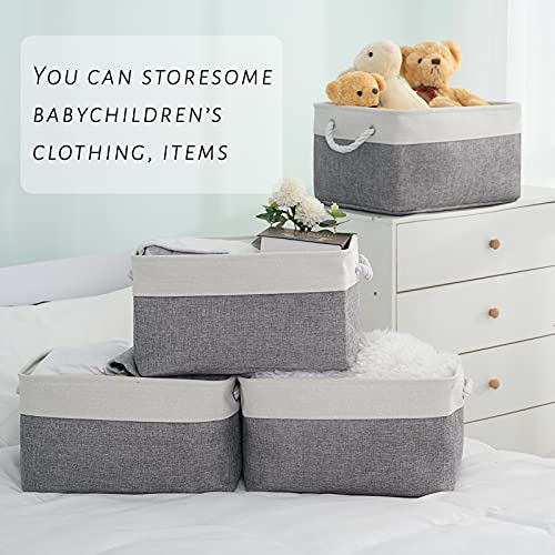 TCAFMAC Collapsible Storage Bins Organizer For Closet Toy Dog TCAF-3PK-WHT/GRY New