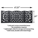 Etna Freestanding Wood Pet Gate 3-Panel Tri Fold Dog Fence 48" x 19" - Black - Like New