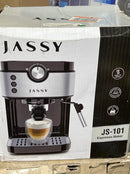 JASSY BAR ESPRESSO MAKER JS-101 COFFEE FROTHER LATTE CAPPUCCINO - BLACK/SILVER - Like New