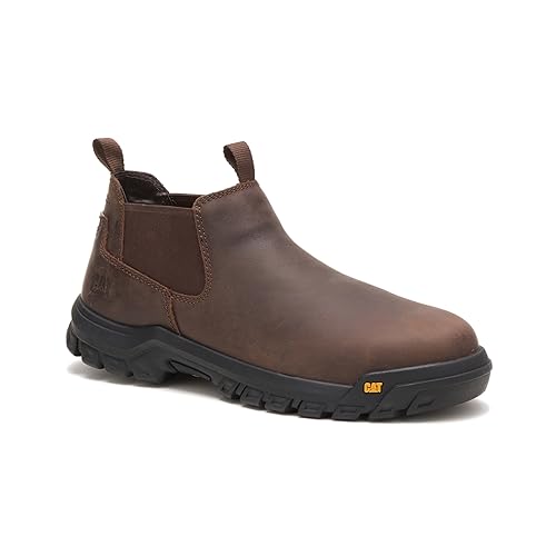 P91159 CAT FOOTWEAR MEN'S OUTLINE SLIP ON ST CONSTRUCTION SEAL BROWN SIZE 11.5 - Like New