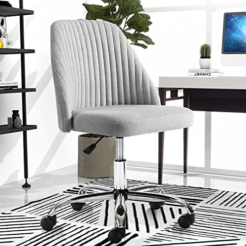 SMUG HOME OFFICE DESK CHAIR ADJUSTABLE WITH WHEELS ARMLESS - DARK GRAY - Like New