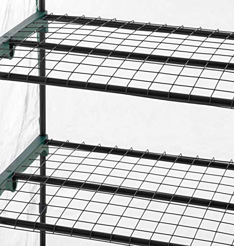 OGROW MINI PORTABLE GREENHOUSE WITH COVER AND 4 TIER SHELVES OG2719-4T - CLEAR - Like New