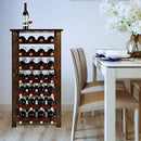 URFORESTIC 28-Bottle Wine Rack Table Top 7-Tier Free Standing (Walnut Stain) - Brand New