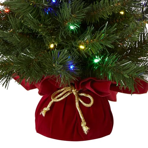 NATIONAL TREE COMPANY PRE-LIT ARTIFICIAL MINI CHRISTMAS TREE- MJ3-24BGRLO-B1 - Like New