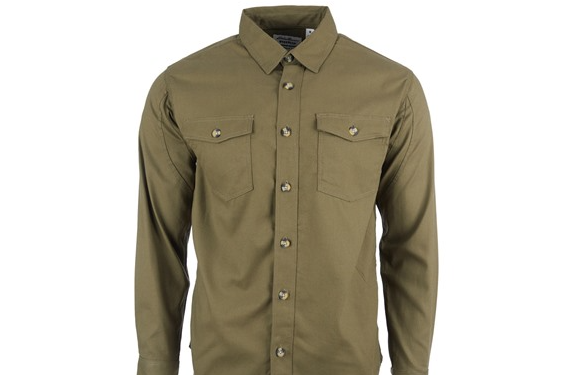 EDDIE BAUER MEN'S LICENSE TO WILL LONG SLEEVE SHIRT, ARMY SURPLUS. LARGE - Brand New