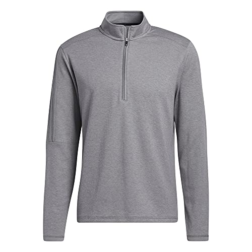 GM0022 ADIDAS MEN'S 3-STRIPES QUARTER ZIP PULLOVER GREY SIZE S - Like New