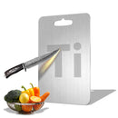 QIANYING TITANIUM CUTTING BOARD - 100% PURE, 14.2"L X 9.8"W - SILVER - Brand New