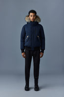 MACKAGE MEN'S DIXON FUR-TRIMMED DOWN BOMBER JACKET NAVY SIZE 38 SIZE M - Brand New