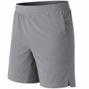JUMP START MEN'S 2 IN 1 STRETCH GYM RUNNING SHORTS WITH LINER - GRAY - SIZE M - Brand New