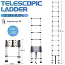 RIKADE ALUMINUM TELESCOPING LADDER WITH NON-SLIP FEET 330LB CAPACITY - ALUMINUM - Like New