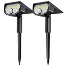ALOFTSUN SOLAR MOTION SENSOR OUTDOOR LIGHTS WATERPROOF CMS30-2P-BLK - BLACK - Like New