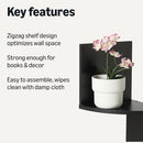 AMAZON BASICS 5-TIER CORNER SHELF WALL-MOUNTED FLOATING CORNER 2410446 - BLACK - Like New