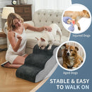 BOMOVA DOG STAIRS TO BED 3 STEP NON-SLIP PET STAIRS FOR HIGH BED & COUCH - GRAY - Like New