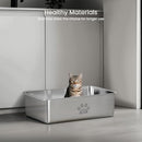 PWTAA STAINLESS STEEL CAT LITTER BOX HIGH METAL KITTEN LITTER PAN, 23.6", COPPER - Like New