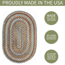 Super Area Rugs Premium Wool Braided Rug Blue Green Mix 2' X 3' - Brand New