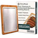 KORUPEAK PURE TITANIUM & CARBONIZED BAMBOO CUTTING BOARD DOUBLE SIDED BT001 - Like New