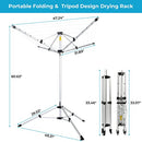 JS HANGER DRYING NATURAL CLOTHES AIRER OUTDOOR PORTABLE 4-ARM ALUMINUM - SILVER - Like New