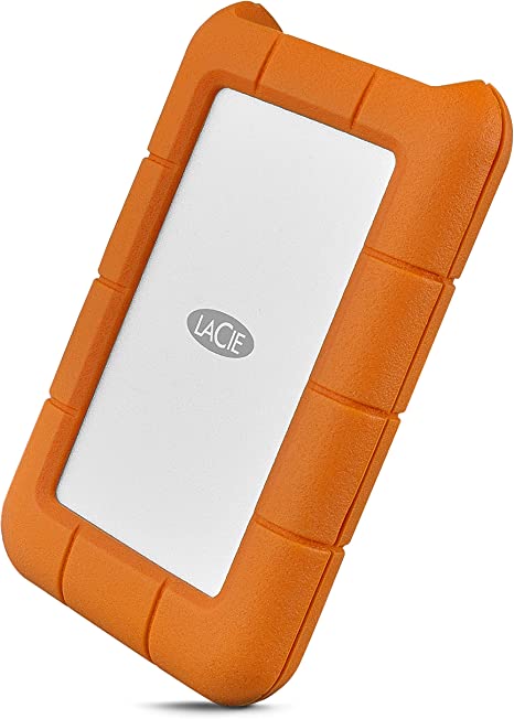 LaCie Rugged Secure USB-C 2TB All-Terrain Encrypted Portable Hard Drive - Orange Like New