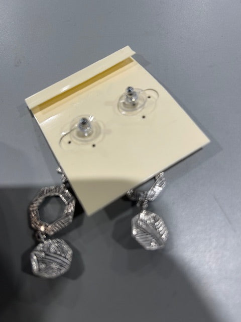 THE SAK STONE AND METAL LINEAR EARRINGS - SILVER/BLUE - Like New