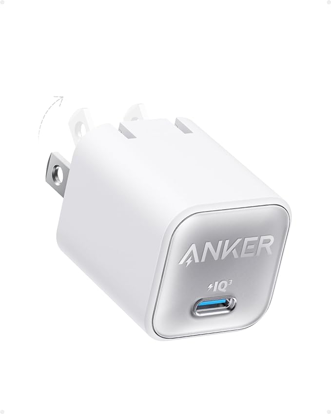 Anker 551 Charger Nano 3 USB C GaN 30W PIQ 3.0 Foldable PPS A2147 - Aurora White - Like New