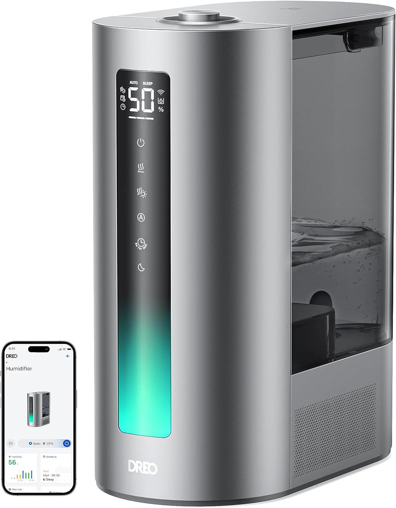 Dreo Smart 6L Humidifier with Warm & Cool Mist, 60hr Runtime DR-HHM003S - SILVER Like New