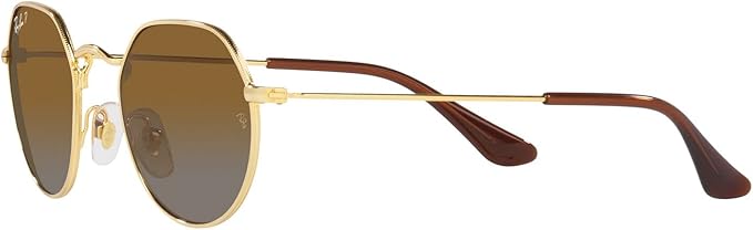 RAY BAN KIDS JACK SUNGLASSES GOLD FRAME, GRAY GRADIENT BROWN, 45MM - Like New