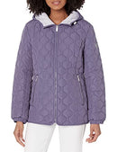GUESS WOMEN'S QUILT SHORT LIGHT-WEIGHT JACKET - MEDIUM - QUILTED AMETHYST - Brand New