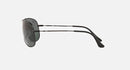 RAY-BAN METAL AVIATOR - MATTE BLACK FRAME, G-15 GREEN LENSES 63-13-125 3N - Like New