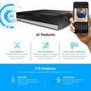 AMCREST 5MP ULTRAHD 8 CHANNEL DVR SECURITY CAMERA SYSTEM RECORDER - Black - Like New