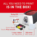 EVOLIS Badgy200 Card Printer Badge Studio+ Id Design Software - Black - Like New