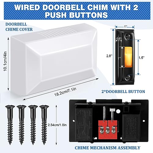 Saillong Wired Door Bell Chime Kit with 16V 10VA Two Note Lighted Metal Doorbell - Like New
