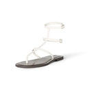SS25 THE DROP GLADIATOR THONG ANKLE SANDAL WOMEN SIZE 7.5 CREAM - Like New
