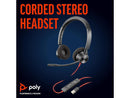 POLY Blackwire 3320 USB-A - Wired, Dual-Ear (Stereo) Headset with Boom Mic -