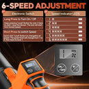 ELRINA CORDLESS LEAF BLOWER W/ 2X 3.0AH BATTERIES & CHARGER 6SPEED - ORANGE - Brand New
