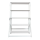 ORIGAMI RACK 2 IN 1 MULTIFUNCTIONAL STORAGE SHELF TO TABLE DESK UNIT - WHITE - Like New