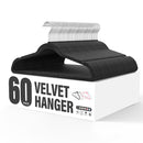 YSSOA VELVET HANGERS 60 PACK NON-SLIP SHOULDER NOTCHES, 360° HKHANGVELVET30BLK - Like New