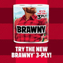 Brawny Paper Towels, Tear-A-Square, 12 Double Rolls, 3 Sizes, 4 Packs - White - Brand New